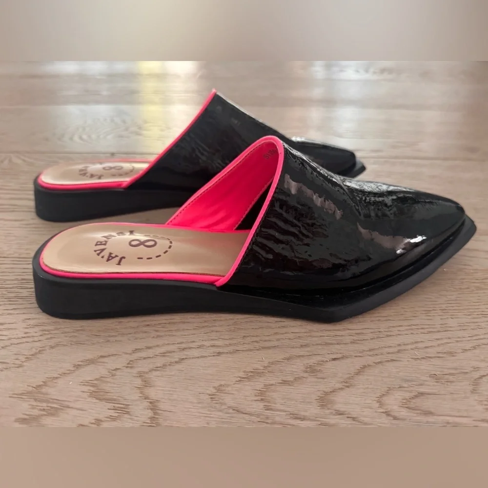 Ja'vensi patent leather woman's slides - made in Lithuania Size 36
